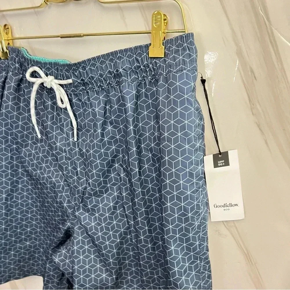 Swim Trunks Construct Blue Micro Print 7